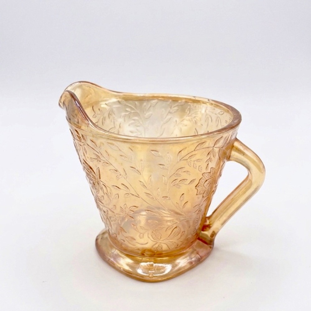 Depression Glass JEANETTE GLASS Floragold Louisa Marigold Iridescent Creamer